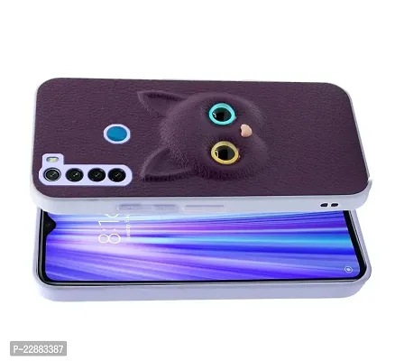 Coverage Coloured 3D POPUP Billy Eye Effect Kitty Cat Eyes Leather Rubber Back Cover for Xiaomi Redmi Note 8  Purple