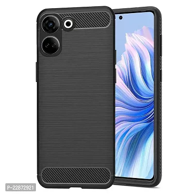 Fastship Cases Silicone Hybrid Rubber Case Back Cover for Tecno Camon 20  Black-thumb2