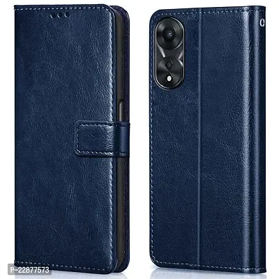 Fastship Case Vintage Magnatic Closer Leather Flip Cover for Oppo CPH2577  Oppo A58 4G  Cobalt Blue-thumb2