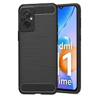 Fastship Cases Silicone Rubber Hybrid Case Case Back Cover for Mi Poco M5 MZB0CEZIN  Black-thumb1