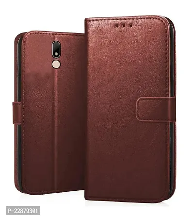 Fastship Case Leather Finish Inside TPU Wallet Stand Magnetic Closure Flip Cover for Motorola M  Executive Brown-thumb0