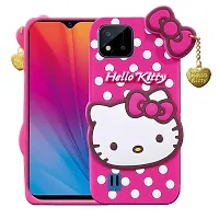 Fastship Rubber Kitty with Cat Eye Latkan Case Back Cove for Realme RMX3063 Realme C20  Dark Pink-thumb1