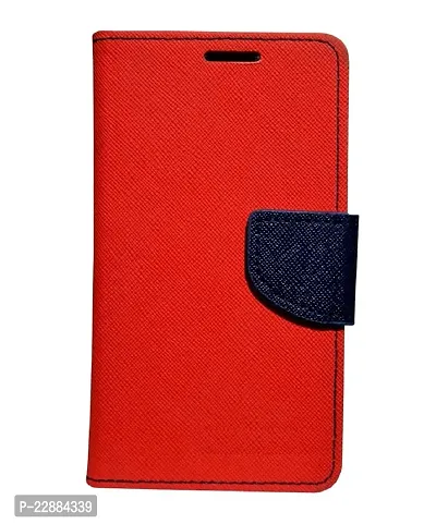Coverage Imported Canvas Cloth Smooth Flip Cover for Samsung A20  SM A205F Inside TPU  Inbuilt Stand  Wallet Style Back Cover Case  Stylish Mercury Magnetic Closure  Red-thumb0