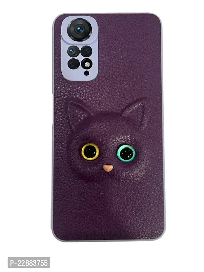 Coverage Coloured 3D Cat Eye Proper fix Case Rubber Back Cover for Redmi Note 11 PRO  Purple-thumb0