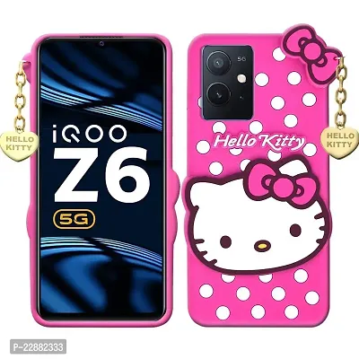 Fastship case Rubber Cat with Golden Latkan Case Back Cover for Vivo V2141  Vivo T1 5G  Pink-thumb0