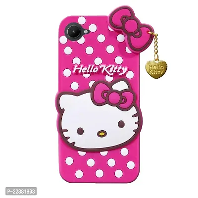 Fastship Silicone Soft Hello Kitty with Pendant Case Proper fit Back Cove for Realme C30s  Pink-thumb0