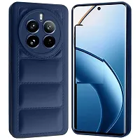 Fastship Matte Soft Case | Liquid Silicon Puff Case Back Cover for Realme P1 / 70 Pro / 12+ 5G - Blue-thumb1