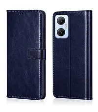 Fastship Cases Vintage Magnatic Closer Leather Flip Cover for Infinix X666  HOT 20 5G  Navy Blue-thumb1