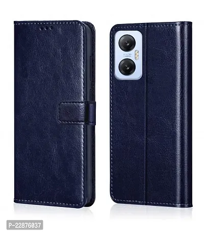 Fastship Cases Vintage Magnatic Closer Leather Flip Cover for Infinix X666  HOT 20 5G  Navy Blue-thumb2