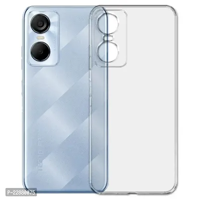 Fastship Rubber Silicone Back Cover for Tecno Pop 6 Pro  Transparent