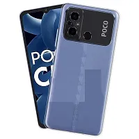 Fastship Rubber Silicone Back Cover for Poco C55  Transparent-thumb1