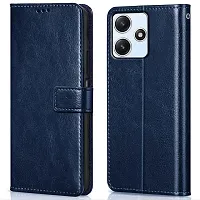 Fastship Vintage Magnatic Closer Leather Flip Cover for Mi REDMI 12 5G  Cobalt Blue-thumb1