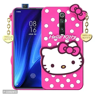 Fastship Case Silicone Soft Hello Kitty with Pendant Case Proper fit Back Cove for Redmi K20 Pro  Pink-thumb0