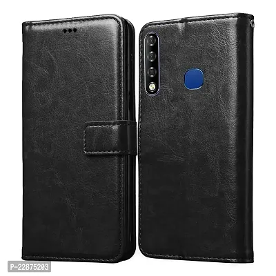 Fastship Leather Finish Inside TPU Wallet Stand Magnetic Closure Flip Cover for Infinix Smart 3 Plus  Venom Black-thumb0