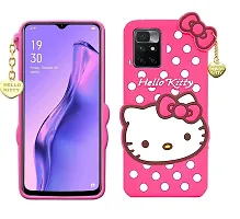 Fastship case Silicone Soft Hello Cat Kitty with Pendant Case Proper fit Back Cover for Redmi 10 Prime  Pink-thumb1