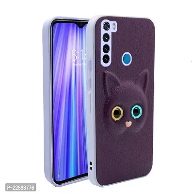 Fastship Coloured 3D POPUP Billy Eye Effect Kitty Cat Eyes Leather Rubber Back Cover for Xiaomi Redmi Note 8  Purple