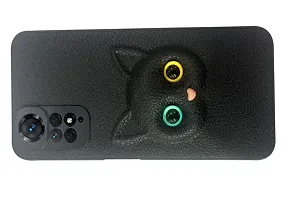 Coverage Coloured 3D Cat Eye Proper fix Case Rubber Back Cover for Redmi Note 11 PRO Plus 5G  Pitch Black-thumb1