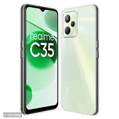 Fastship Rubber Back Cover for Realme RMX3511  Realme C35  Transparent-thumb0