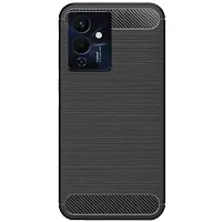 Fastship Silicone Hybrid Rubber Case Back Cover for Infinix Note 12 Pro 5G  Black-thumb1