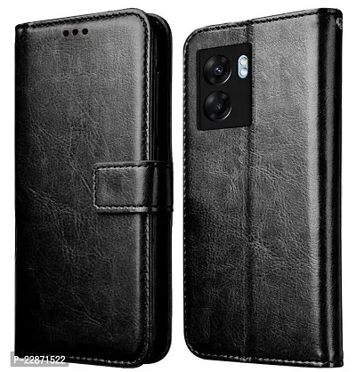 Fastship Vintage Magnetic Leather Wallet Case Book Flip Cover for Realme RMX3571  Narzo 50 5G  Charcoal Black-thumb0