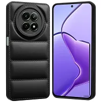 Fastship Matte Soft Case | Liquid Silicon Puff Case Back Cover for Realme RMX3999 / 12 5G/ 12x - Black-thumb1