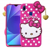 Fastship case Silicone Soft Hello Cat Kitty with Pendant Case Proper fit Back Cover for Vivo Y91  Pink-thumb1