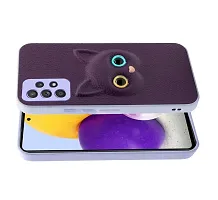 Coverage Coloured 3D POPUP Billy Eye Effect Kitty Cat Eyes Leather Rubber Back Cover for Samsung Galaxy A32 4G  Purple-thumb1