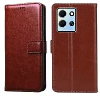 Fastship Cases Vintage Magnatic Closer Leather Flip Cover for Infinix X6711  Note 30 5G  Executive Brown-thumb1