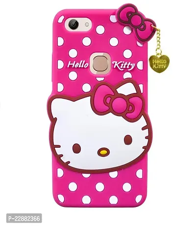 Fastship case Rubber Cat Kitty with Golden Latkan Case Back Cover for Vivo 1803  Vivo Y81  Pink-thumb2