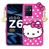 Fastship case Rubber Cat Kitty with Golden Latkan Case Back Cover for IQOO I2I27 Old  Z6 5G  Pink-thumb1