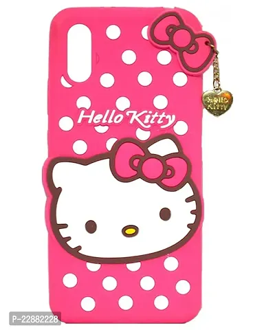 Coverage Rubber Hello Kitty with Pendant Case Back Cove for Mi REDMI 9i  Pink-thumb2