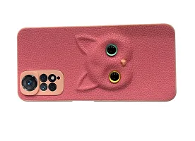 Fastship Colour Eye Cat Soft Kitty Case Back Cover for Redmi Note 11 5G  Faux Leather Finish 3D Pattern Cat Eyes Case Back Cover Case for Mi Redmi Note 11 4G  Pink-thumb1