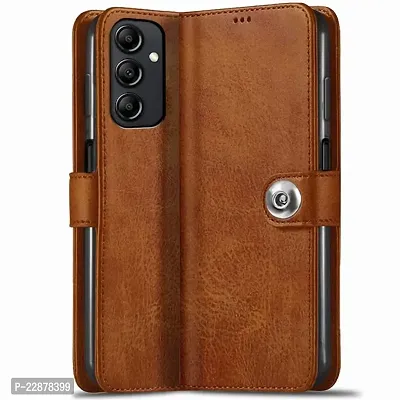 Fastship Samsung M13 4G  SM M135F Flip Cover  Full Body Protection  Inside Pockets  Stand  Wallet Button Magnetic Closure Book Cover Leather Flip Case for Samsung Galaxy M13 4G  Brown-thumb0