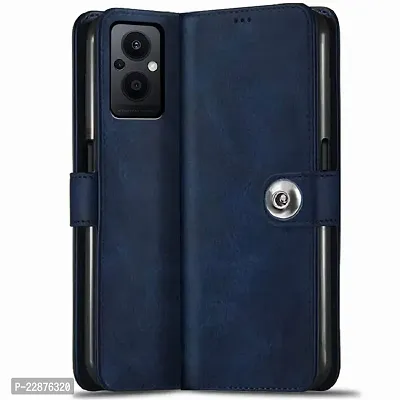 Fastship Oppo CPH2341  Oppo F21Pro 5G Flip Cover  Full Body Protection  Inside Pockets  Stand  Wallet Button Magnetic Closure Book Cover Leather Flip Case for Oppo F21 Pro 5G  Blue-thumb0