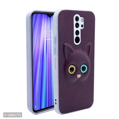 Fastship Coloured 3D POPUP Billy Eye Effect Kitty Cat Eyes Leather Rubber Back Cover for Redmi Note 8 Pro  Purple