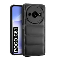 Fastship Matte Soft Case | Liquid Silicon Puff Case Back Cover for Mi MZB0GNUIN / POCO C61 - Black-thumb1