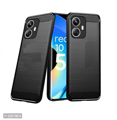 Fastship Silicone Rubber Hybrid Case Case Back Cover for Realme RMX3686  10Pro Plus 5G  Black-thumb0