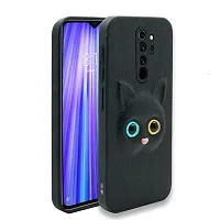 Coverage Coloured 3D Cat Eye Proper fix Case Rubber Back Cover for Redmi Note 8 Pro  Pitch Black-thumb1