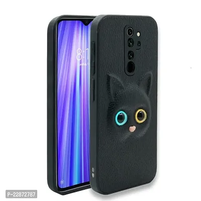 Coverage Coloured 3D Cat Eye Proper fix Case Rubber Back Cover for Redmi Note 8 Pro  Pitch Black-thumb2