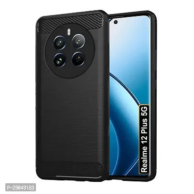 Fastship Silicon Matte Rubber Hybrid Case Back Cover for Realme 12Pro /12pro+ /P1 Pro - Black-thumb2