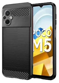 Fastship Cases Silicone Hybrid Rubber Case Back Cover for Poco M5  Black-thumb1