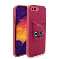 Coverage Colour Eye Cat Soft Kitty Case Back Cover for Realme C1  Faux Leather Finish 3D Pattern Cat Eyes Case Back Cover Case for Oppo RMX1811  Realme C1  Pink-thumb1