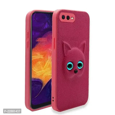 Coverage Colour Eye Cat Soft Kitty Case Back Cover for Realme C1  Faux Leather Finish 3D Pattern Cat Eyes Case Back Cover Case for Oppo RMX1811  Realme C1  Pink-thumb2