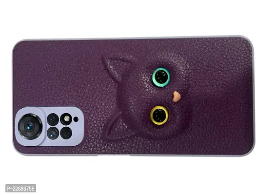 Coverage Coloured 3D Cat Eye Proper fix Case Rubber Back Cover for Redmi Note 11 PRO  Purple-thumb2
