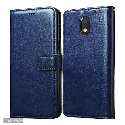 Fastship Case Vintage Magnatic Closer Leather Flip Cover for Motorola Moto E3 Power  Cobalt Blue-thumb2