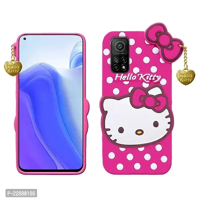 Fastship 3D Cute Soft Silicone Rubber Case with Pendant Girls Back Cover for Mi Redmi Note 11 PRO 5G  Pink-thumb2