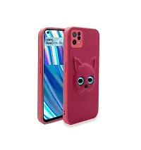 Fastship Colour Eye Cat Soft Kitty Case Back Cover for Oppo Reno7 Pro 5G  Faux Leather Finish 3D Pattern Cat Eyes Case Back Cover Case for Oppo CPH2293  Reno 7 Pro 5G  Pink-thumb1