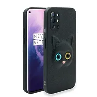 Coverage Colour Eye Cat Soft Kitty Case Back Cover for OnePlus 8T 5G  Faux Leather Finish 3D Pattern Cat Eyes Case Back Cover Case for OnePlus KB2001  1 8T  Black-thumb1