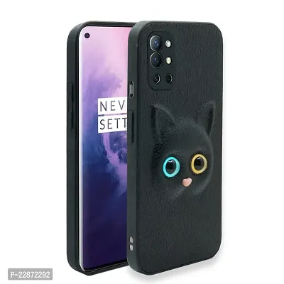 Coverage Colour Eye Cat Soft Kitty Case Back Cover for OnePlus 8T 5G  Faux Leather Finish 3D Pattern Cat Eyes Case Back Cover Case for OnePlus KB2001  1 8T  Black-thumb2