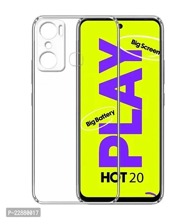 Fastship Rubber Silicone Back Cover for Infinix HOT 20 Play  Transparent-thumb2